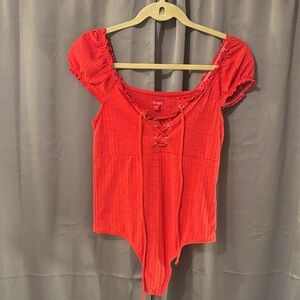 Guess Scarlet Lace-Up Bodysuit